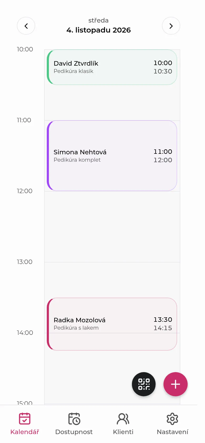 Denní přehled na mobilu